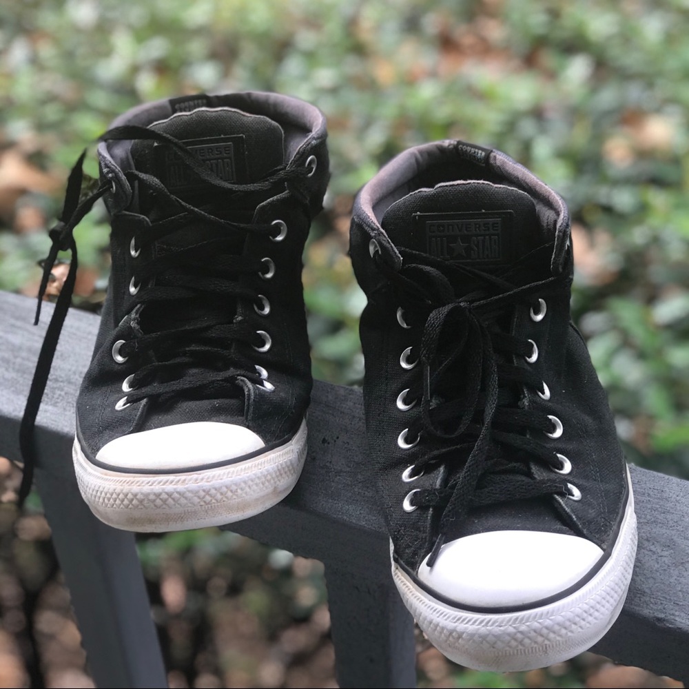 Converse classic black Chuck Taylor mid top sneakers retro casual neutral shoes